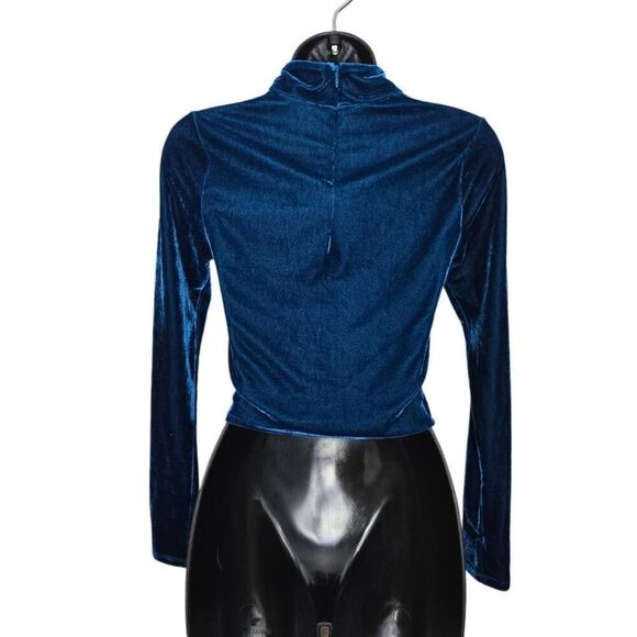 Privacy Please Crop Top Long Sleeve Velour Size Small Summer Cropped - Picture 4 of 8
